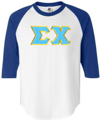 Discount Sigma Chi Lettered Raglan T Shirts DISCOUNT- Sigma Chi Lettered Raglan T-shirts