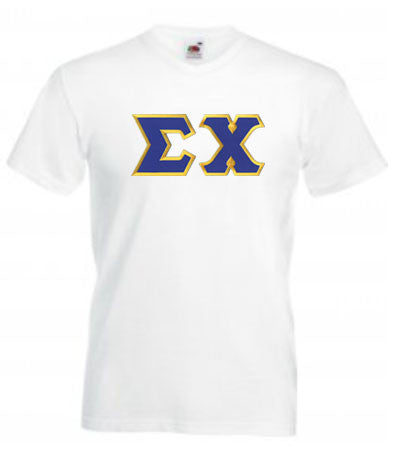 Discount Sigma Chi Lettered V Neck T Shirts DISCOUNT- Sigma Chi Lettered V-Neck T-shirts