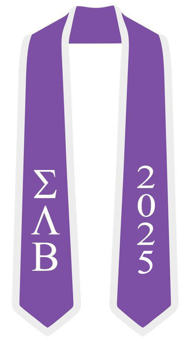 Discount Sigma Lambda Beta Greek 2 Tone Lettered Graduation Sash Stole W/ Year DISCOUNT-Sigma Lambda Beta Greek 2 Tone Lettered Graduation Sash Stole w/ Year