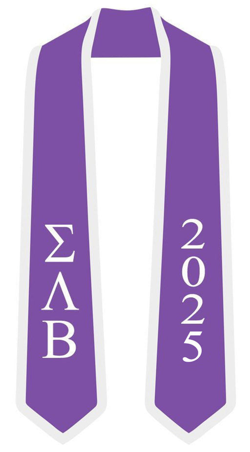 Kappa Kappa Gamma DISCOUNT-Sigma Lambda Beta Greek 2 Tone Lettered Graduation Sash Stole w/ Year