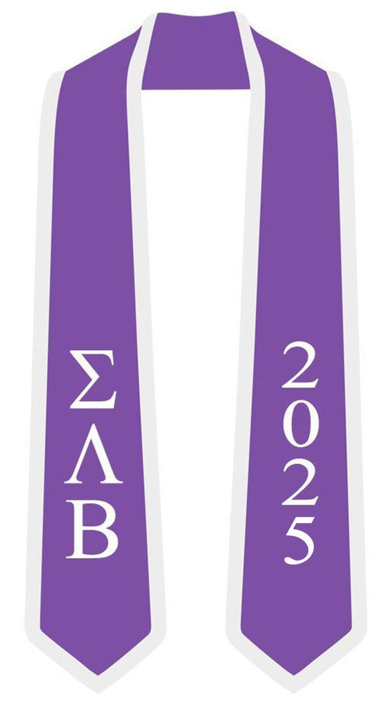 Discount Sigma Lambda Beta Greek 2 Tone Lettered Graduation Sash Stole W/ Year DISCOUNT-Sigma Lambda Beta Greek 2 Tone Lettered Graduation Sash Stole w/ Year