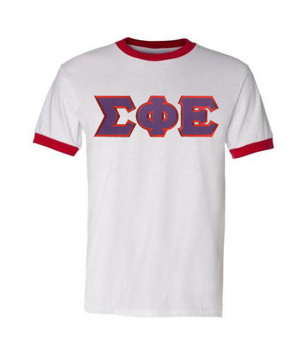 Sigma Phi Epsilon DISCOUNT- Sigma Phi Epsilon Lettered Ringer Shirt