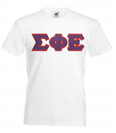 Discount Sigma Phi Epsilon Lettered V Neck T Shirt DISCOUNT- Sigma Phi Epsilon Lettered V-Neck T-Shirt
