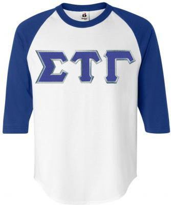 Discount Sigma Tau Gamma Lettered Raglan T Shirt DISCOUNT- Sigma Tau Gamma Lettered Raglan T-Shirt