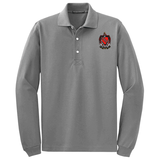 Tau Kappa Epsilon DISCOUNT-Tau Kappa Epsilon Emblem Long Sleeve Polo