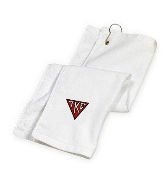 Discount Tau Kappa Epsilon House Plate Triangle Golf Towel DISCOUNT-Tau Kappa Epsilon House Plate Triangle Golf Towel