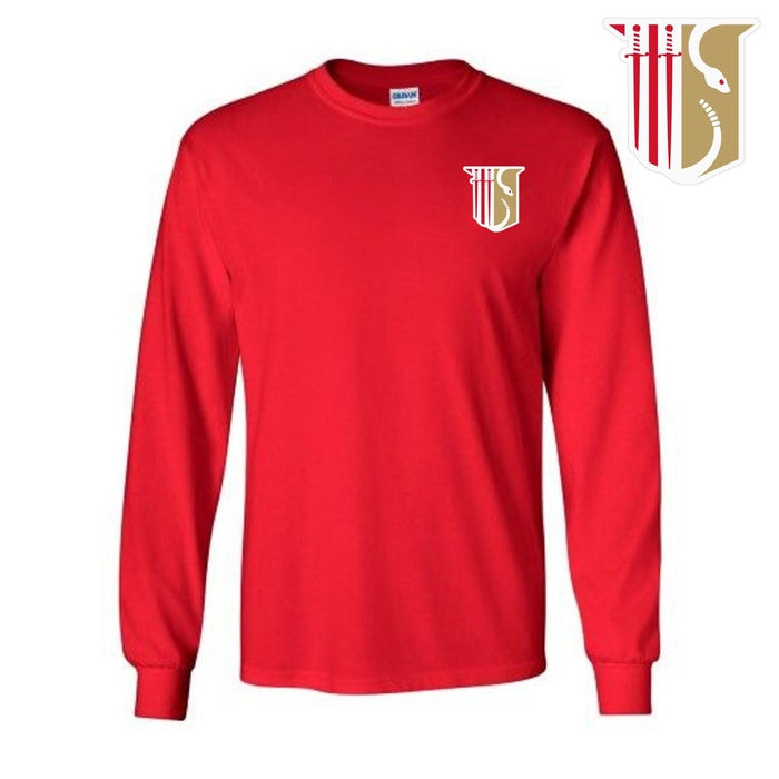 Discount Theta Chi Fraternity Crest Shield Longsleeve Tee DISCOUNT-Theta Chi Fraternity Crest - Shield Longsleeve Tee
