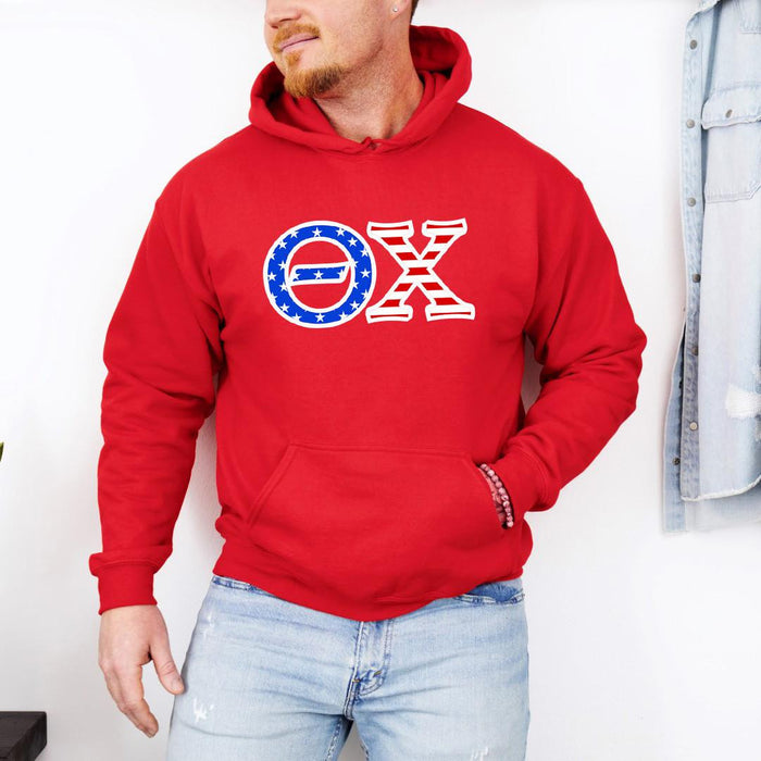 Discount Theta Chi Greek Letter American Flag Hoodie DISCOUNT-Theta Chi Greek Letter American Flag Hoodie
