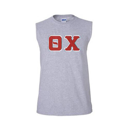 Edit Discount Theta Chi Lettered Sleeveless Tee DISCOUNT- Theta Chi Lettered Sleeveless Tee