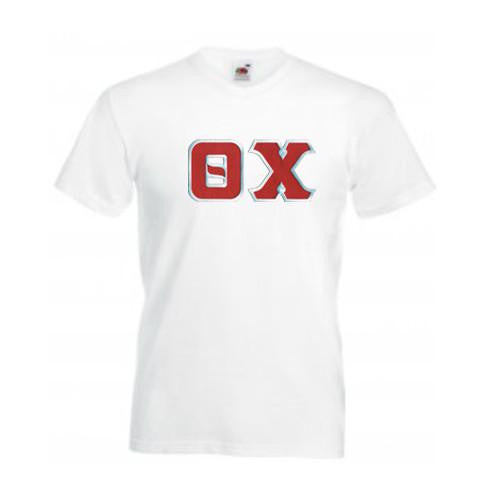 Theta Chi DISCOUNT- Theta Chi Lettered V-Neck T-Shirt