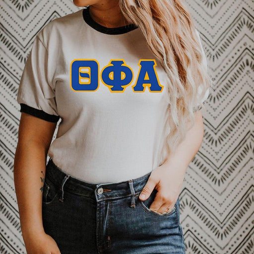 Theta Phi Alpha DISCOUNT-Theta Phi Alpha Lettered Ringer Shirt
