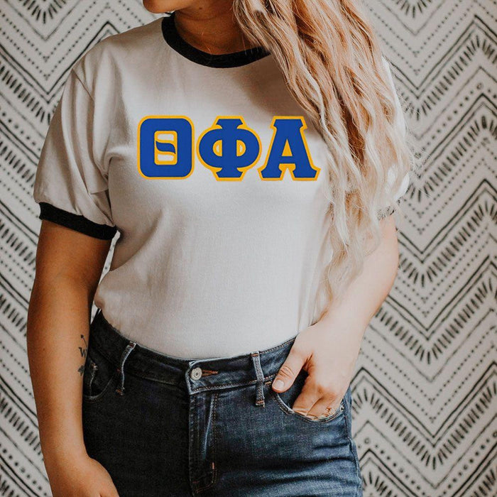 Discount Theta Phi Alpha Lettered Ringer Shirt DISCOUNT-Theta Phi Alpha Lettered Ringer Shirt