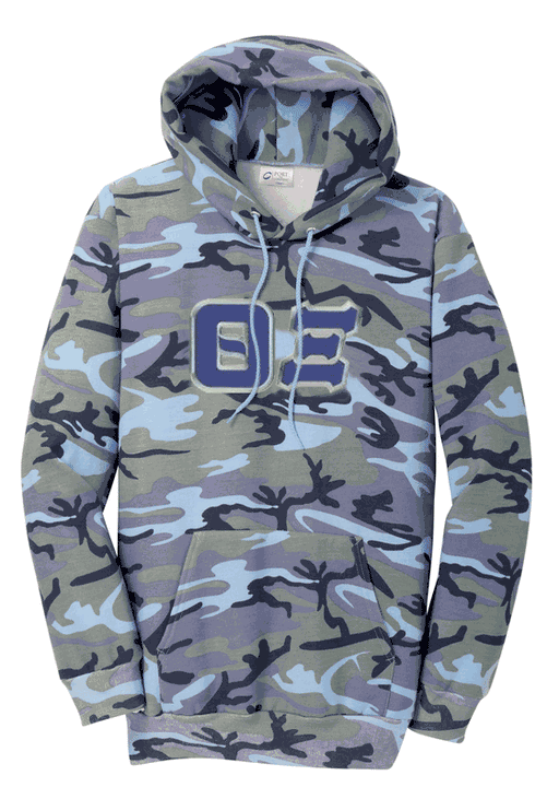 Theta Xi DISCOUNT-Theta Xi Camo Pullover Hooded Sweatshirt