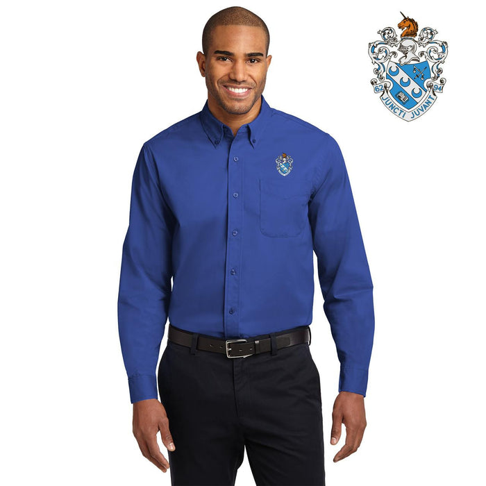 Discount Theta Xi Crest Shield Long Sleeve Oxford DISCOUNT-Theta Xi Crest - Shield Long Sleeve Oxford