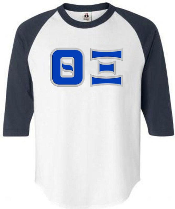 Discount Theta Xi Lettered Raglan Shirt DISCOUNT- Theta Xi Lettered Raglan Shirt