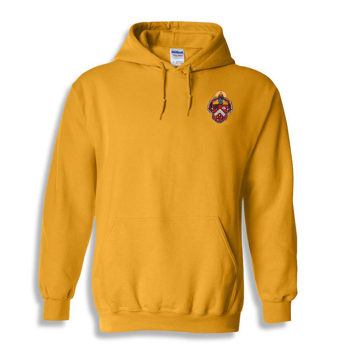 Discount Triangle Fraternity Crest Shield Emblem Hooded Sweatshirt DISCOUNT-Triangle Fraternity Crest - Shield Emblem Hooded Sweatshirt