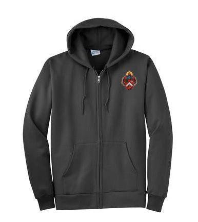 DISCOUNT-Triangle Fraternity Crest - Shield Patch Full Zippered Hoody