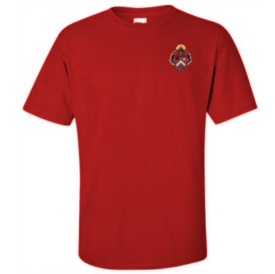 Discount Triangle Fraternity Crest Shield Patch T Shirt DISCOUNT-Triangle Fraternity Crest - Shield Patch T-Shirt