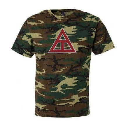 DISCOUNT- Triangle Fraternity Lettered Camouflage T-Shirt