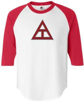 Discount Triangle Fraternity Lettered Raglan Shirt DISCOUNT- Triangle Fraternity Lettered Raglan Shirt