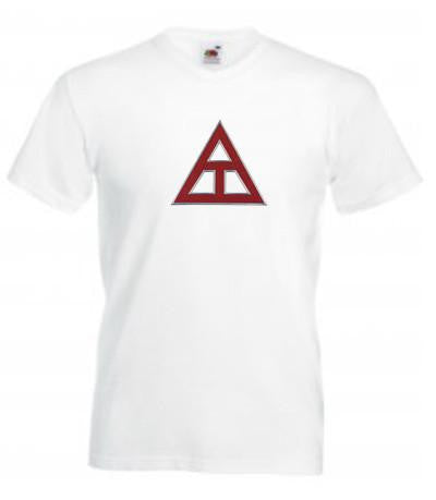 DISCOUNT- Triangle Fraternity Lettered V-Neck Tee