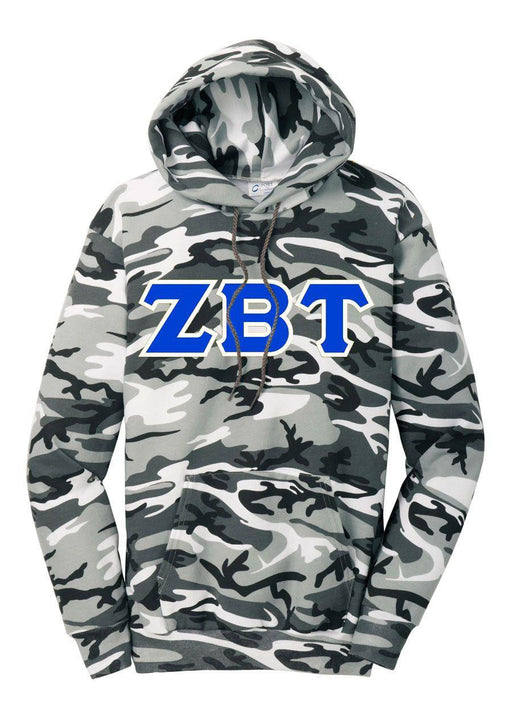 Zeta Beta Tau DISCOUNT-Zeta Beta Tau Camo Pullover Hooded Sweatshirt