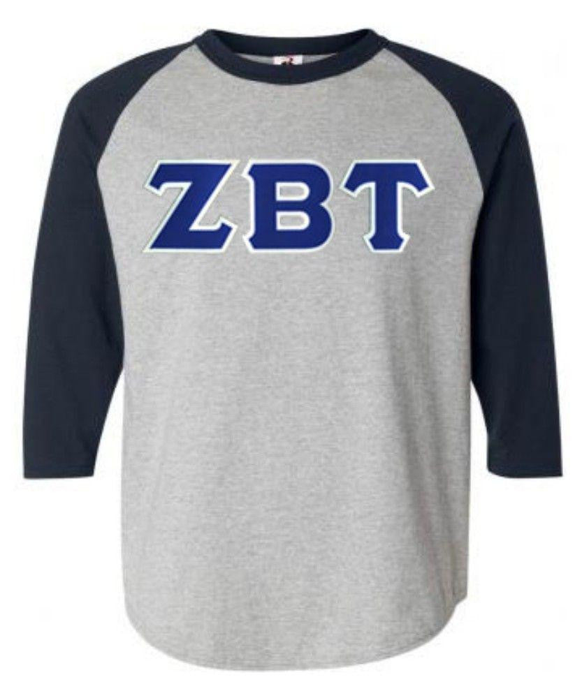 Discount Zeta Beta Tau Lettered Raglan T Shirt DISCOUNT- Zeta Beta Tau Lettered Raglan T-Shirt