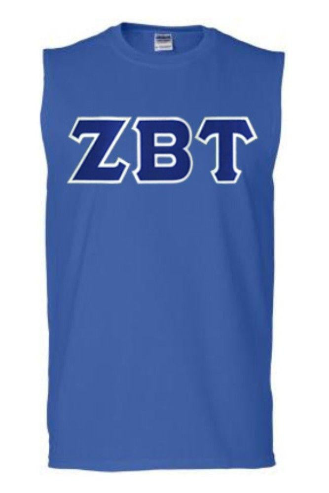 Edit Discount Zeta Beta Tau Lettered Sleeveless Tee DISCOUNT- Zeta Beta Tau Lettered Sleeveless Tee