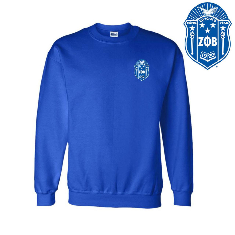 Discount Zeta Phi Beta Crest Crewneck Sweatshirt DISCOUNT-Zeta Phi Beta Crest Crewneck Sweatshirt