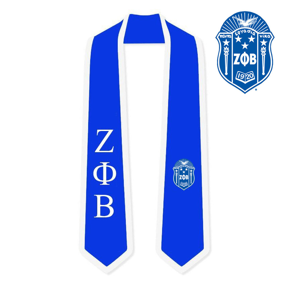Discount Zeta Phi Beta Greek 2 Tone Lettered Graduation Sash Stole DISCOUNT-Zeta Phi Beta Greek 2 Tone Lettered Graduation Sash Stole