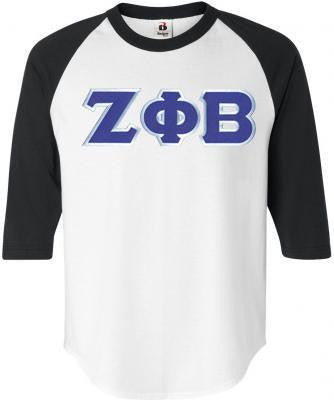 Discount Zeta Phi Beta Lettered Raglan Shirt DISCOUNT-Zeta Phi Beta Lettered Raglan Shirt