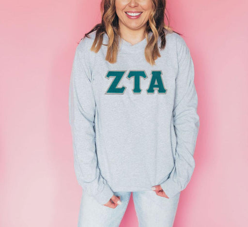 Zeta Tau Alpha DISCOUNT Zeta Tau Alpha Lettered Long Sleeve Tee