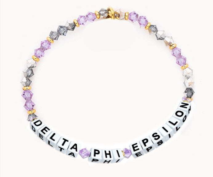Delta Phi Epsilon Glass Name Bead Bracelet Delta Phi Epsilon Glass Name Bead Bracelet