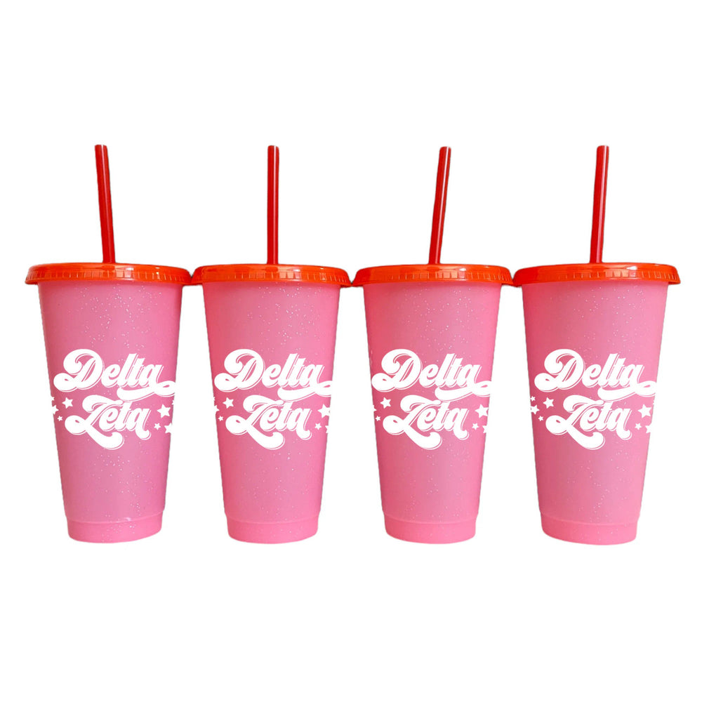 Delta Zeta Glitter Color Changing Cup 4 Pack Delta Zeta Glitter Color Changing Cup 4-Pack
