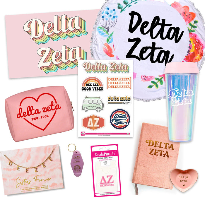Delta Zeta Celebrate Sisterhood Sorority Gift Box 10 Items! Delta Zeta Celebrate Sisterhood Sorority Gift Box - 10 Items!
