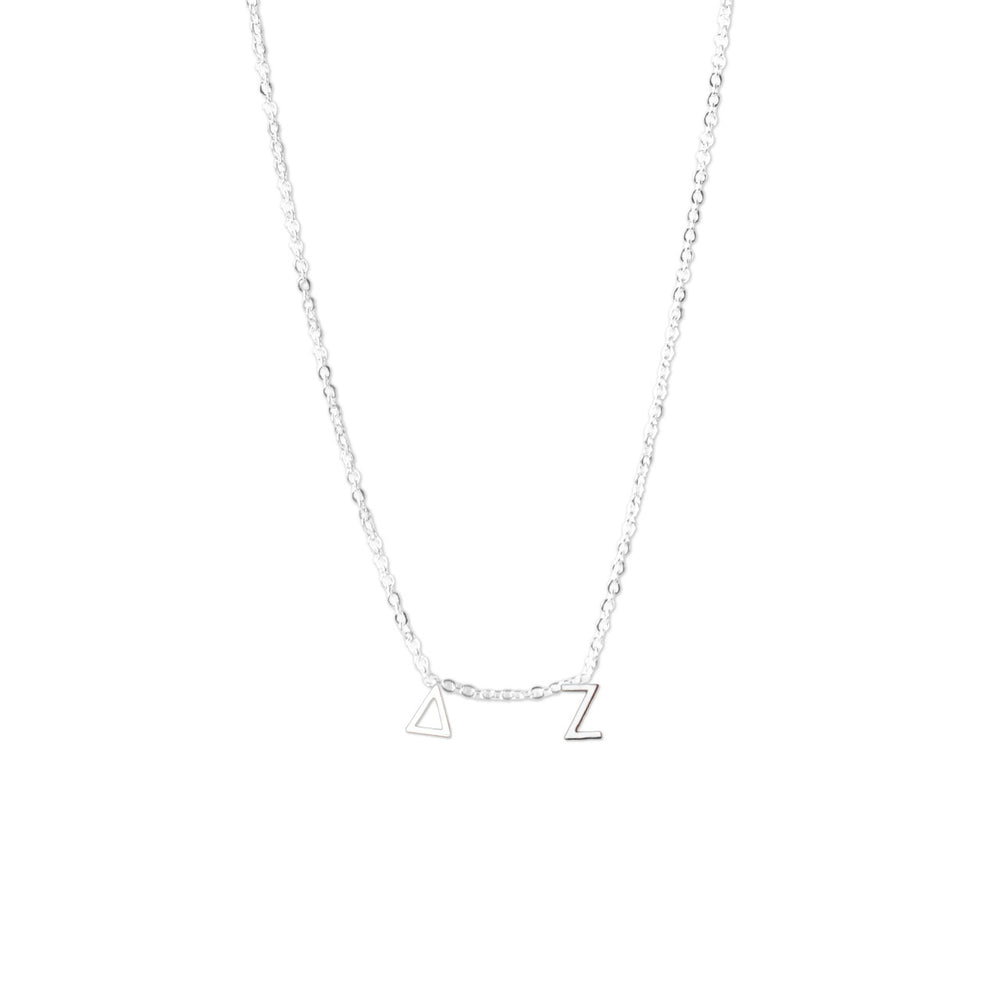 Delta Zeta Silver Letter Necklaces Delta Zeta Silver Letter Necklaces