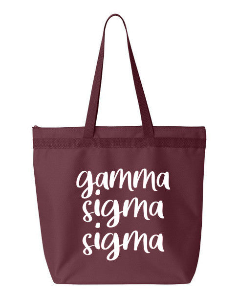 Gamma Sigma Sigma Script Tote Bag Gamma Sigma Sigma Script Tote Bag