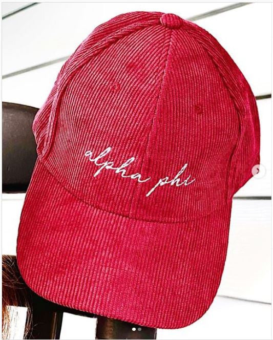 Alpha Phi Corduroy Baseball Hats Alpha Phi Corduroy Baseball Hats