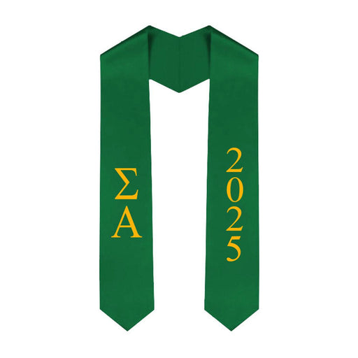 Sigma Alpha Vertical Grad Stole with Letters & Year