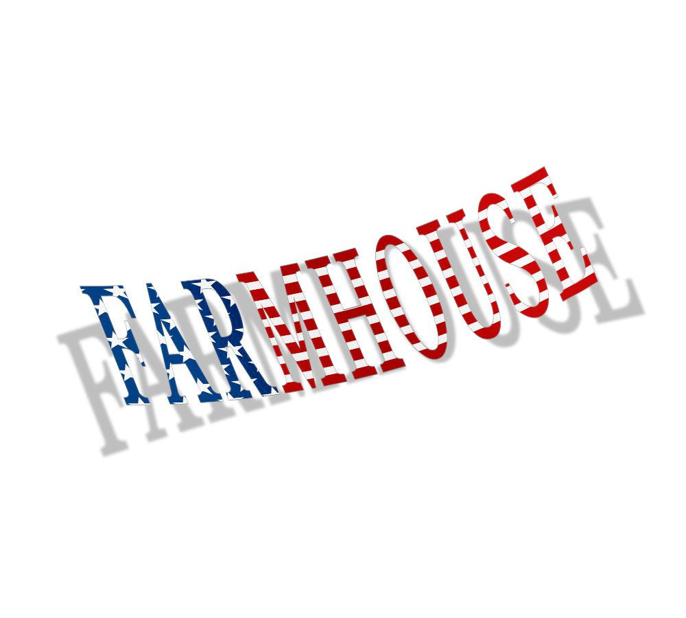 Farmhouse Fraternity American Flag Greek Letter Sticker 2.5" Tall FarmHouse Fraternity American Flag Greek Letter Sticker - 2.5