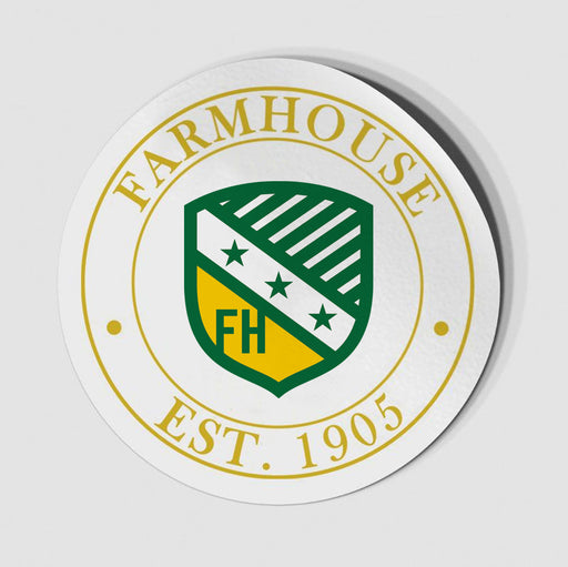 Kappa Kappa Gamma FarmHouse Fraternity Circle Crest - Shield Decal