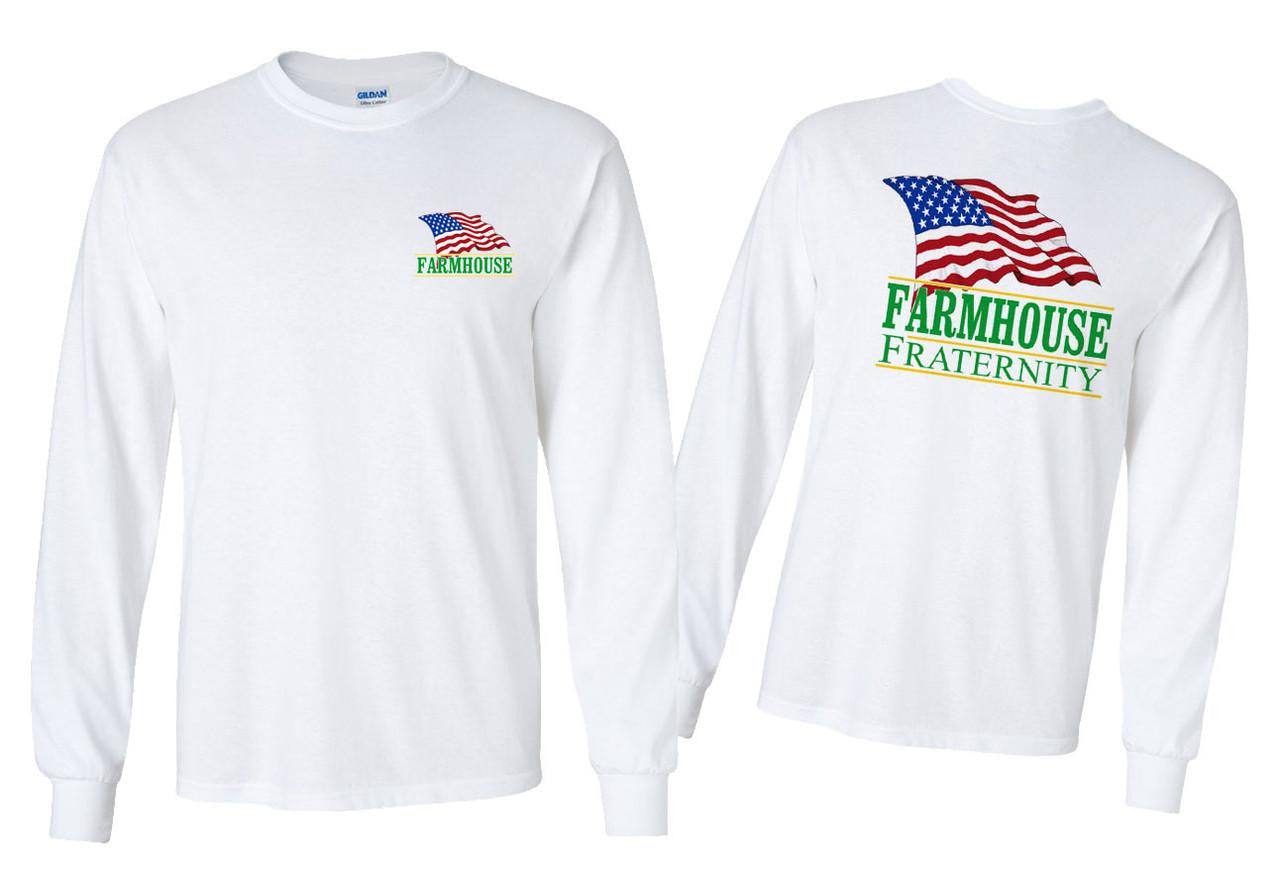 Greekgear Farmhouse Fraternity Patriot Long Sleeve T Shirts FarmHouse Fraternity Patriot Long Sleeve T-Shirts