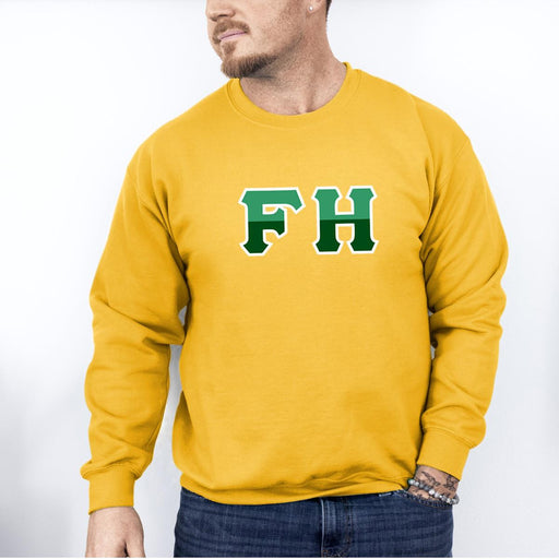 FarmHouse Fraternity Two Toned Greek Lettered Crewneck Sweatshirts