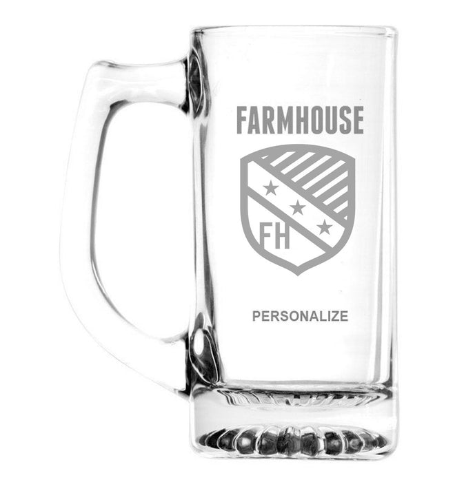 Farmhouse Fraternity Glass Engraved Mug FarmHouse Fraternity Glass Engraved Mug