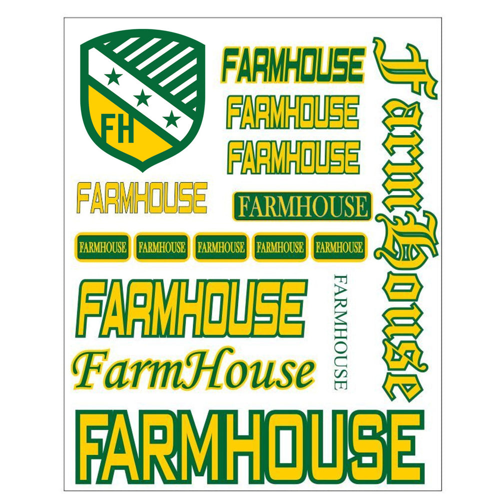 Farmhouse Fraternity Multi Greek Decal Sticker Sheet FarmHouse Fraternity Multi Greek Decal Sticker Sheet
