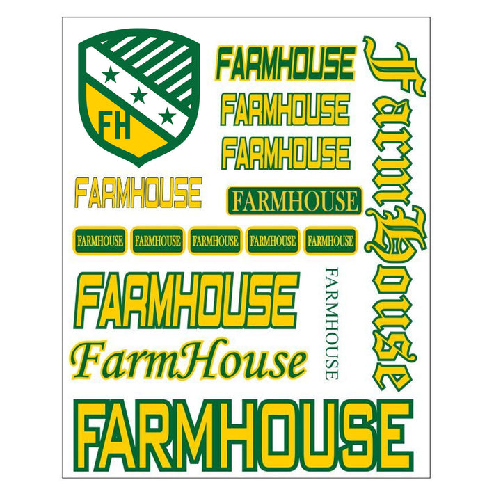Farmhouse Fraternity Multi Greek Decal Sticker Sheet FarmHouse Fraternity Multi Greek Decal Sticker Sheet