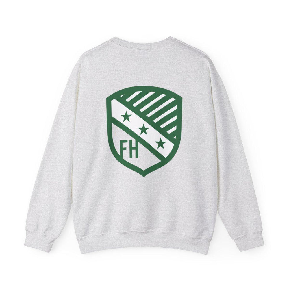 Printify Farmhouse World Famous Crest Shield Crewneck Sweatshirts FarmHouse World Famous Crest - Shield Crewneck Sweatshirts