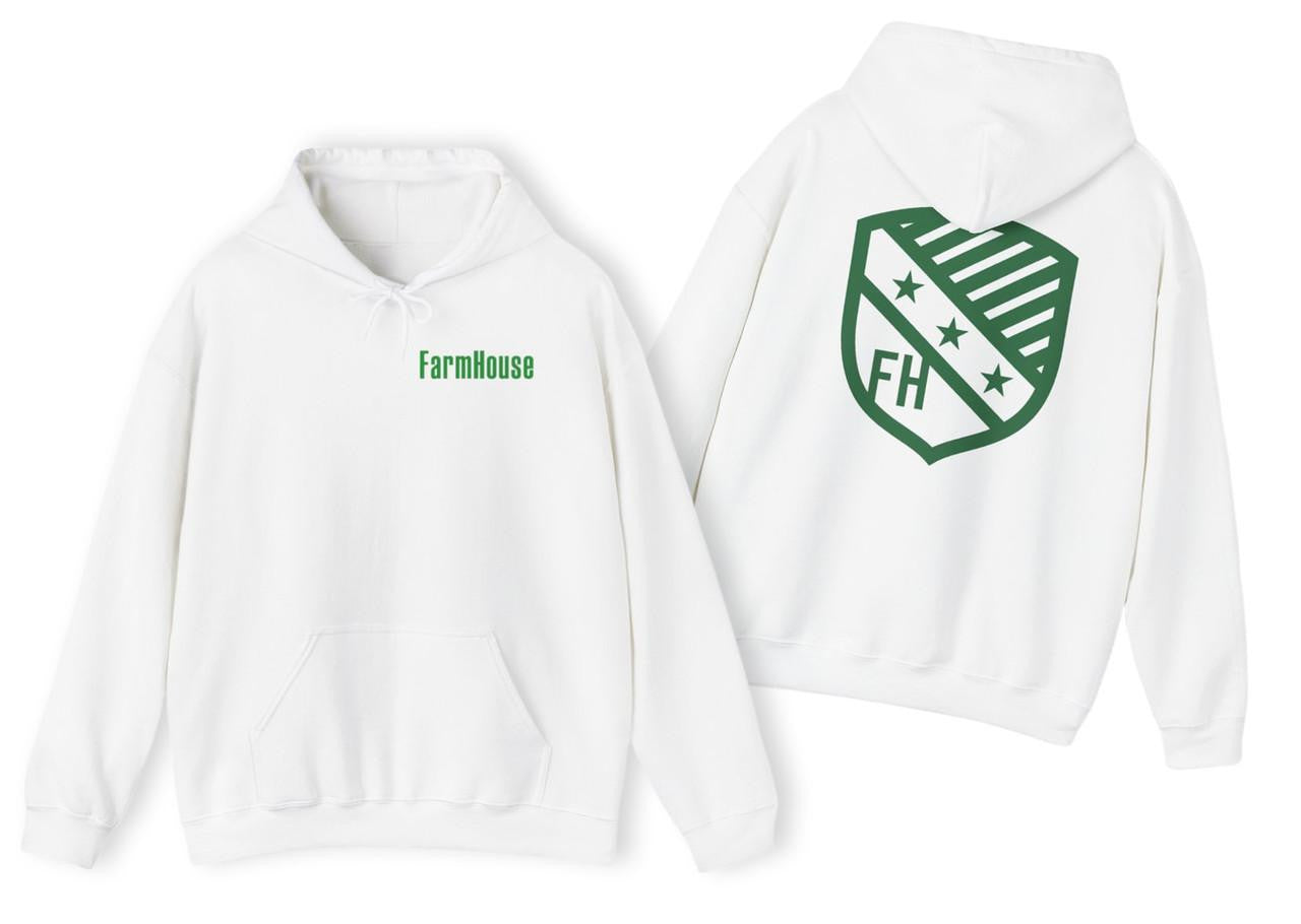 Printify Farmhouse World Famous Crest Shield Hooded Sweatshirt FarmHouse World Famous Crest - Shield Hooded Sweatshirt