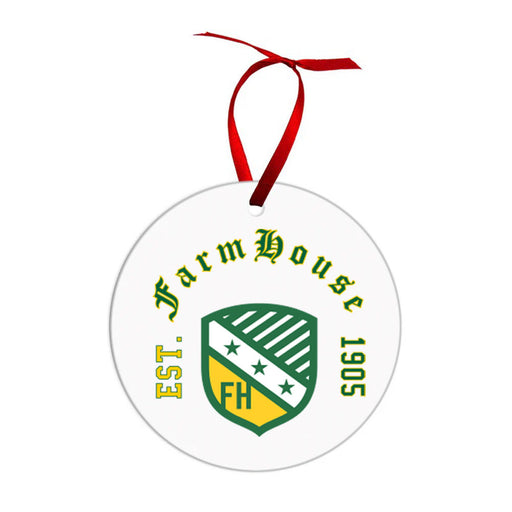Farmhouse Crest & Year Circle Ornaments