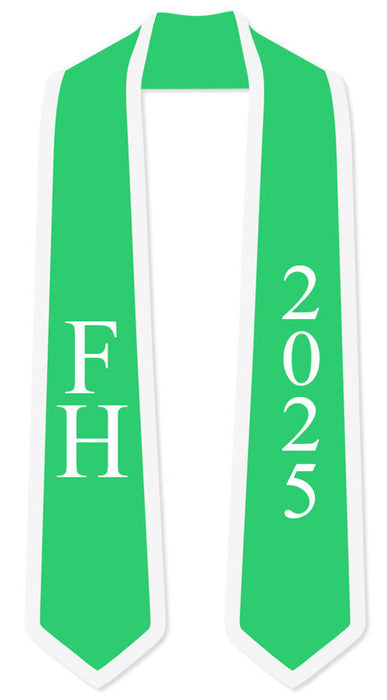 Discount Farmhouse Greek 2 Tone Lettered Graduation Sash Stole W/ Year DISCOUNT-FARMHOUSE Greek 2 Tone Lettered Graduation Sash Stole w/ Year